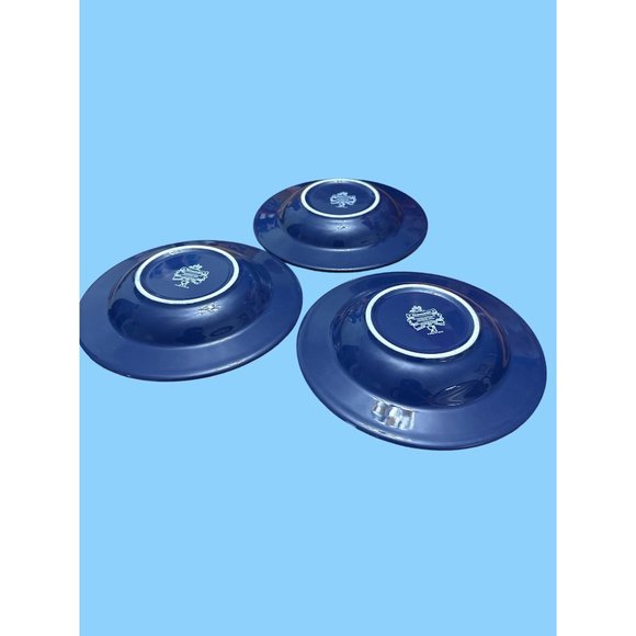 Pagnossin Treviso Ironstone Blue & Orange Pasta Bowls & Salad Plates - Picture 8 of 11